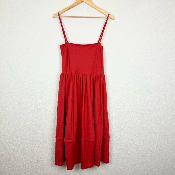 Lurdes Bergada Red Fitted Bubble Midi Dress Size L - Picture 1 of 6